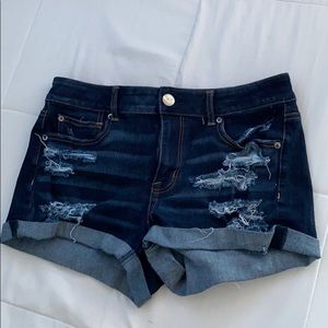 American Eagle dark wash shortie shorts